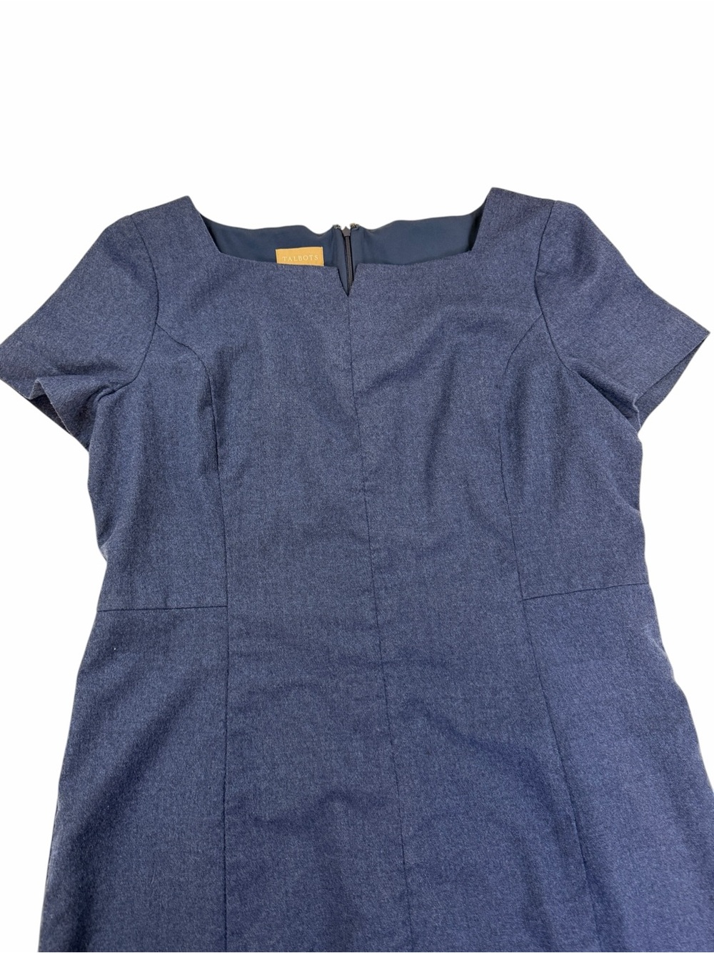 Talbots Navy Short-Sleeve Wool Dress Knee Length - Picture 4 of 5